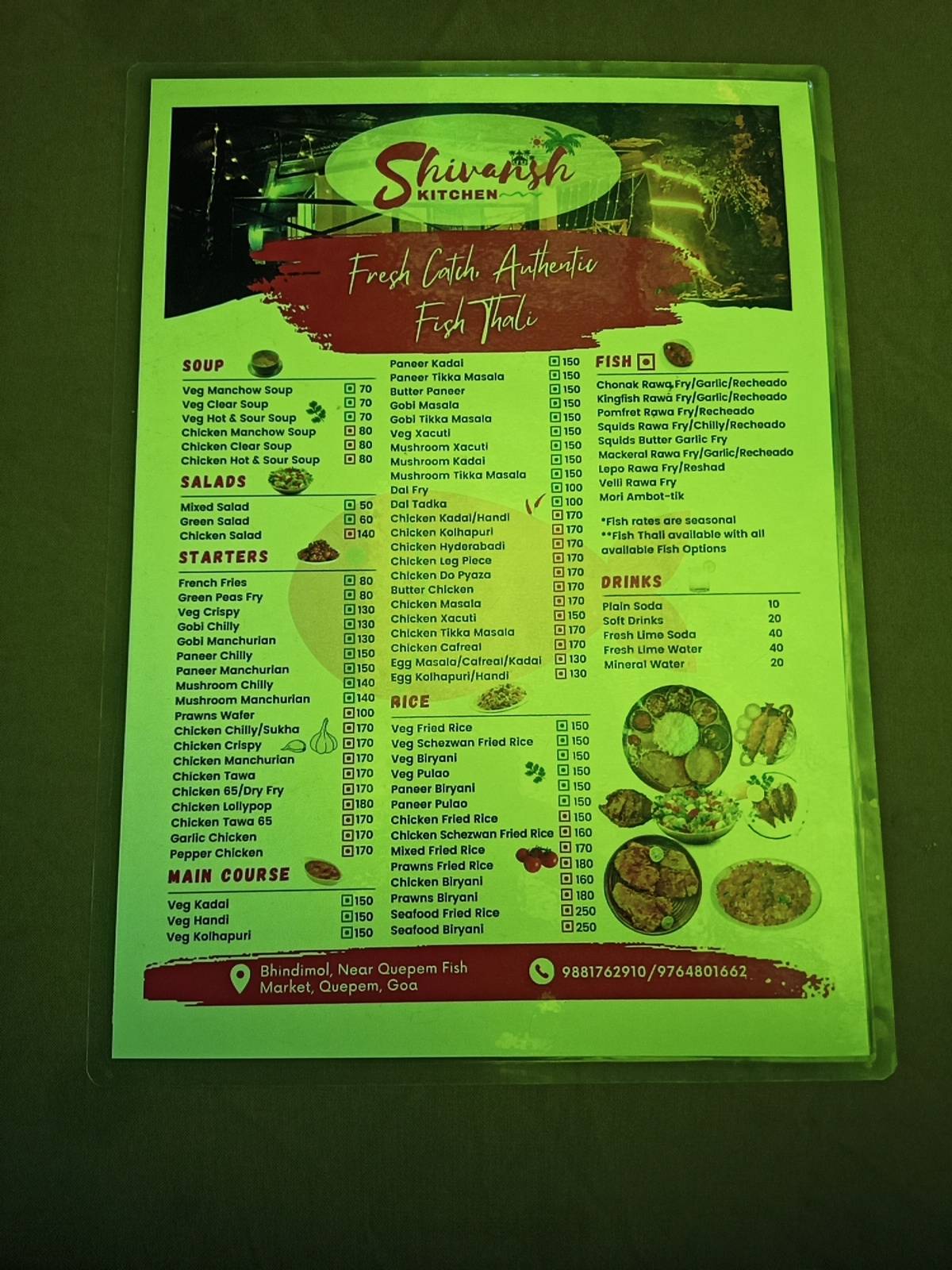 Shivansh Kitchen menu