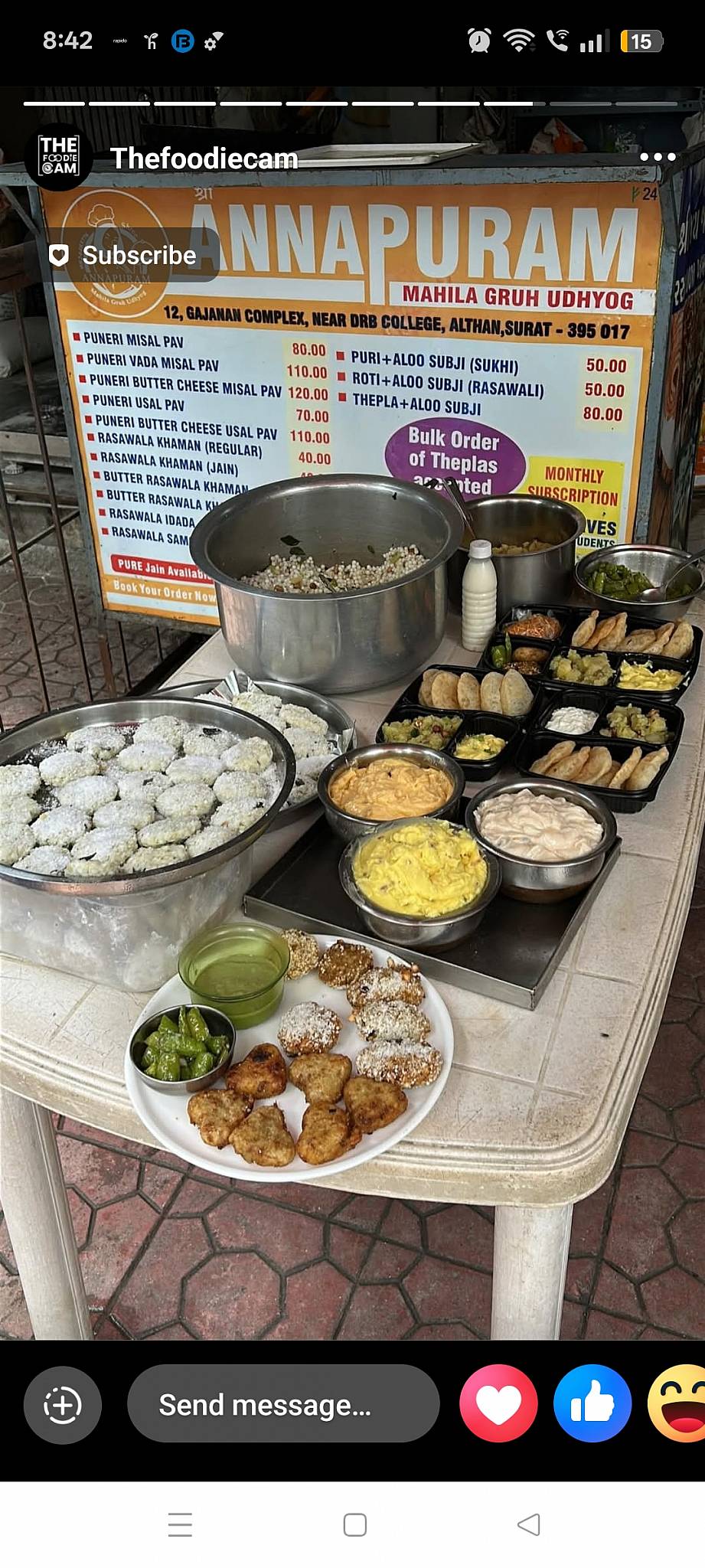 Shree Annapuram Mahila Gruh Udhyog menu