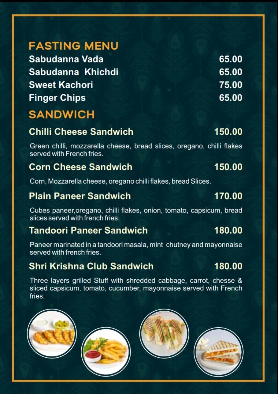 Shri Krishna menu