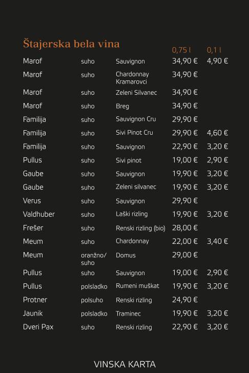 Menu di Sidro 