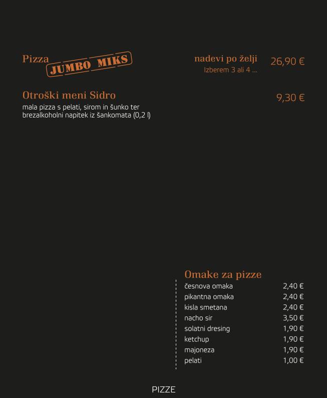 Menu di Sidro 