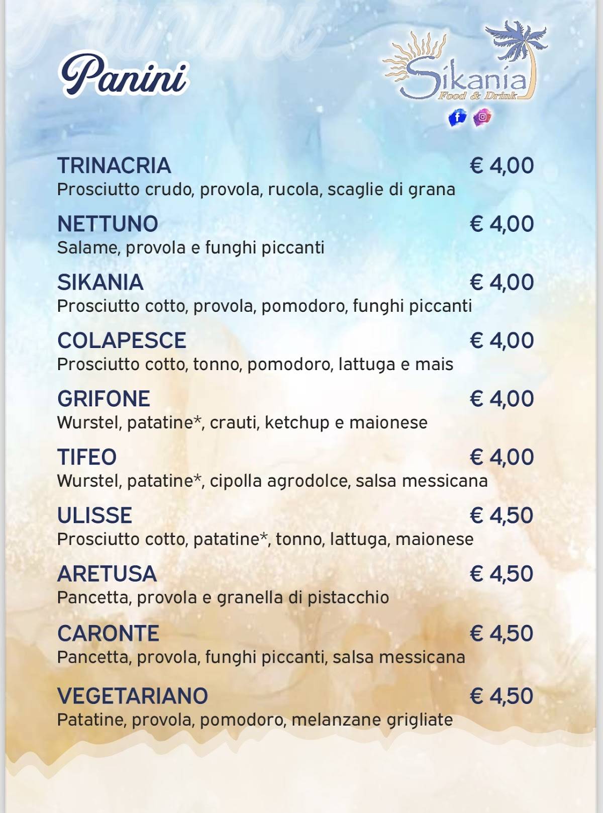 Menu di Sikania RistoPub 