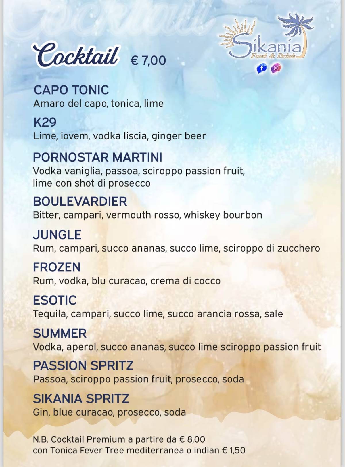 Menu di Sikania RistoPub 