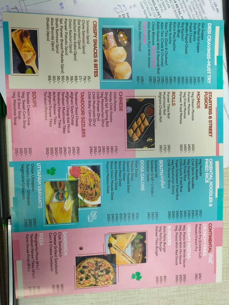 Singla's Sweets Bakery & Restaurant - Dwarka menu