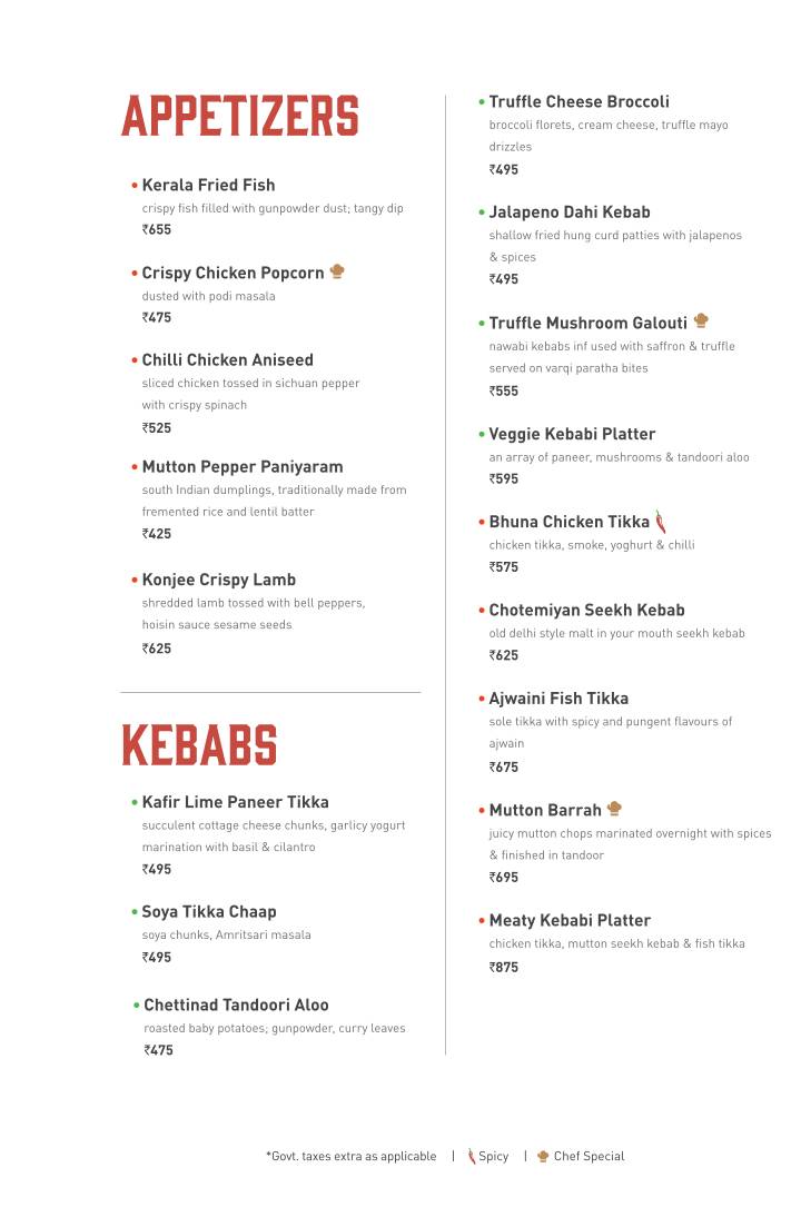 Sizzling Shack menu