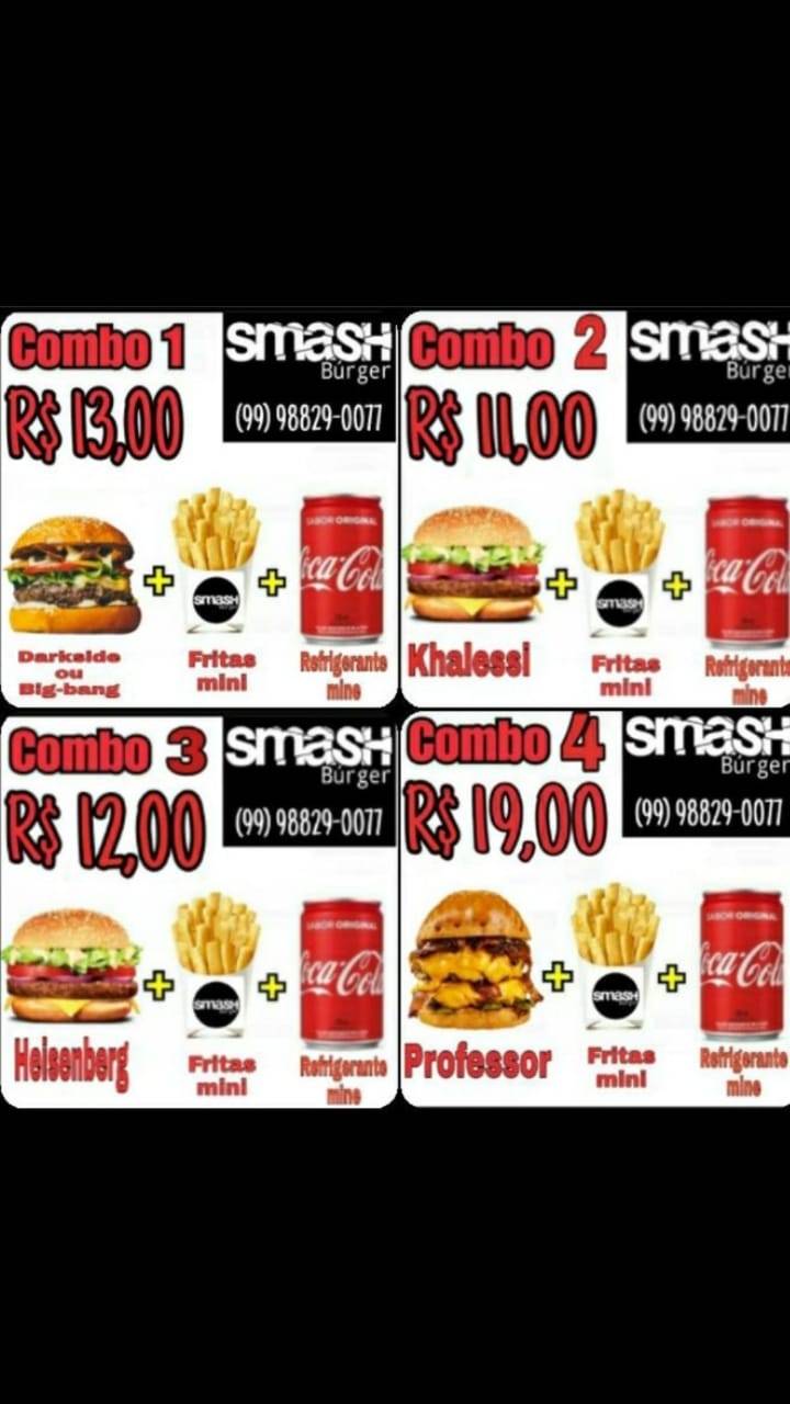 Smash Hamburgueria Artesanal cardápio