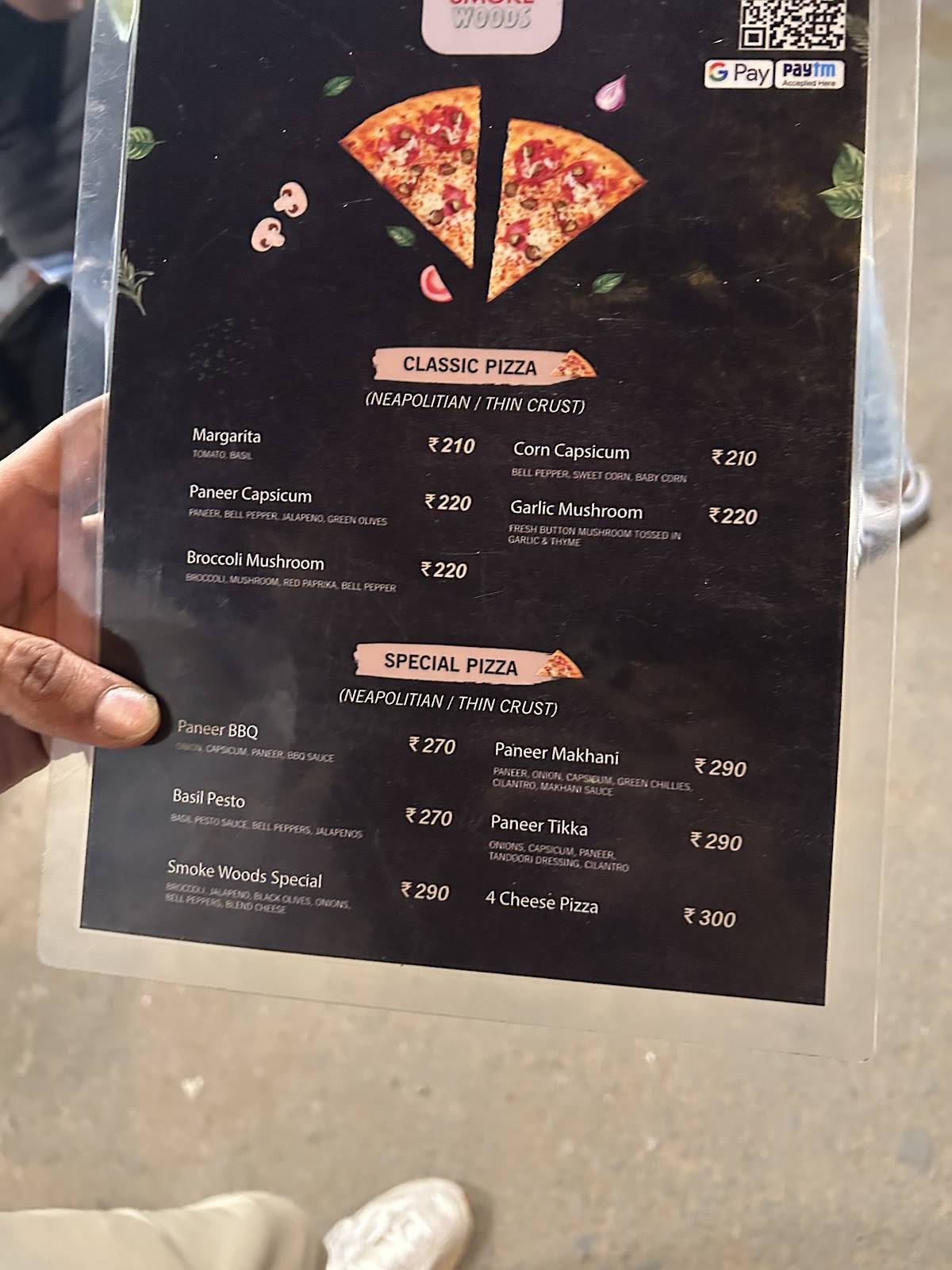 Smoke Woods menu