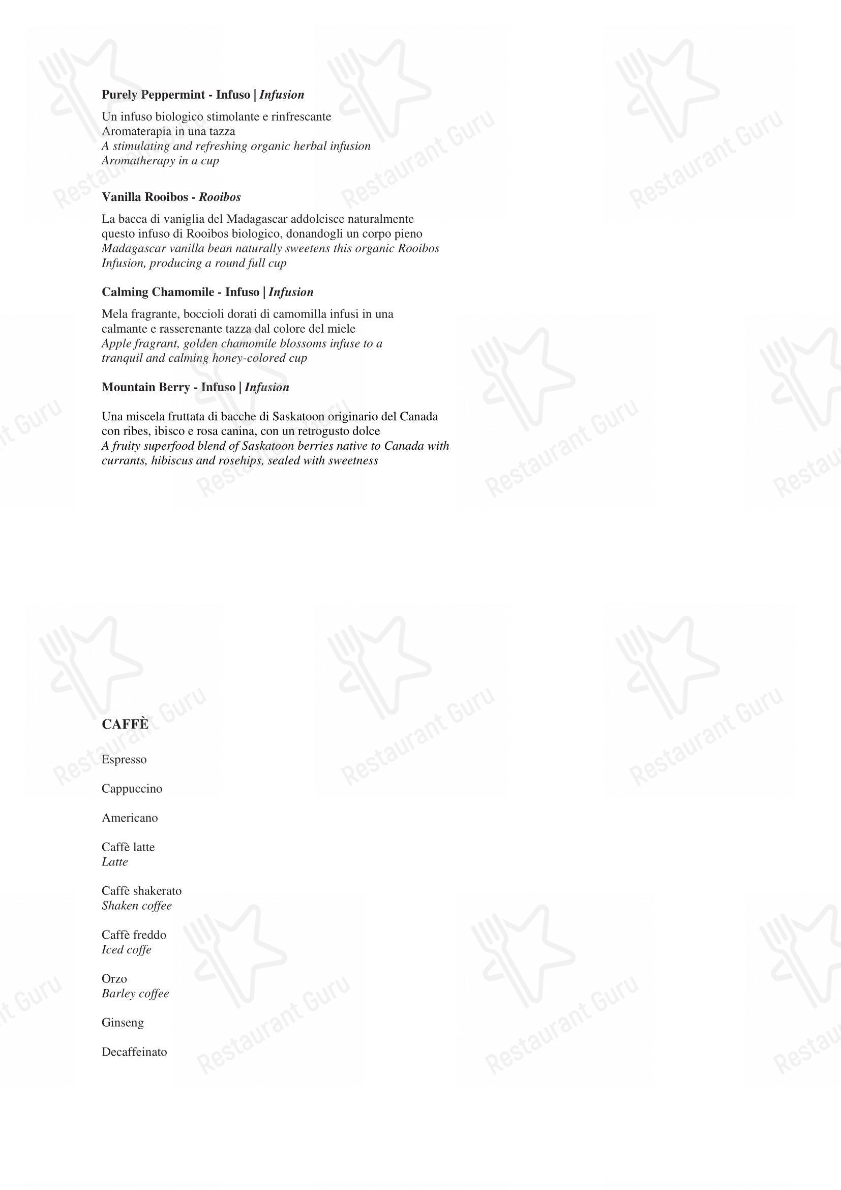 Menu bar per Il Caffè in Roma