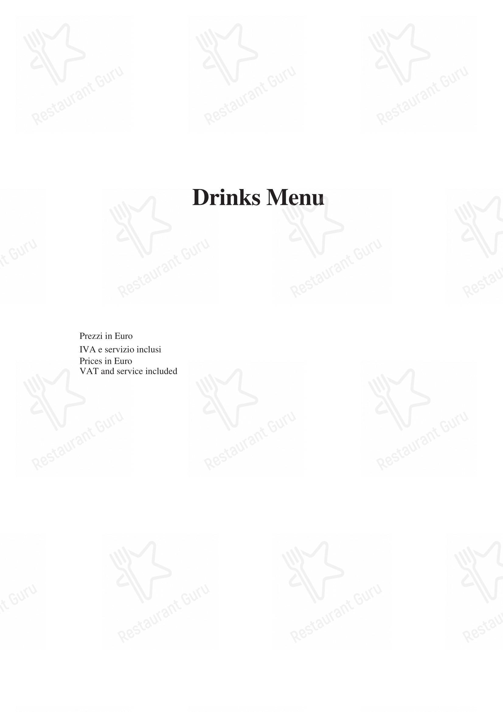 Menu bar per Il Caffè in Roma