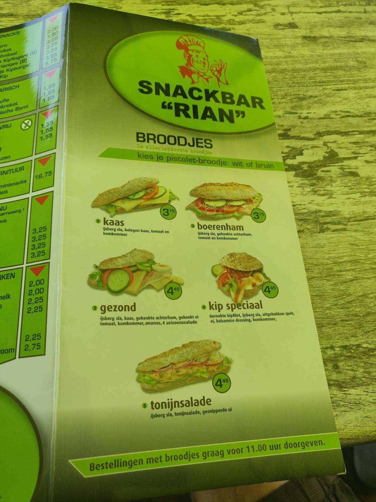 Menu de Snackbar Rian