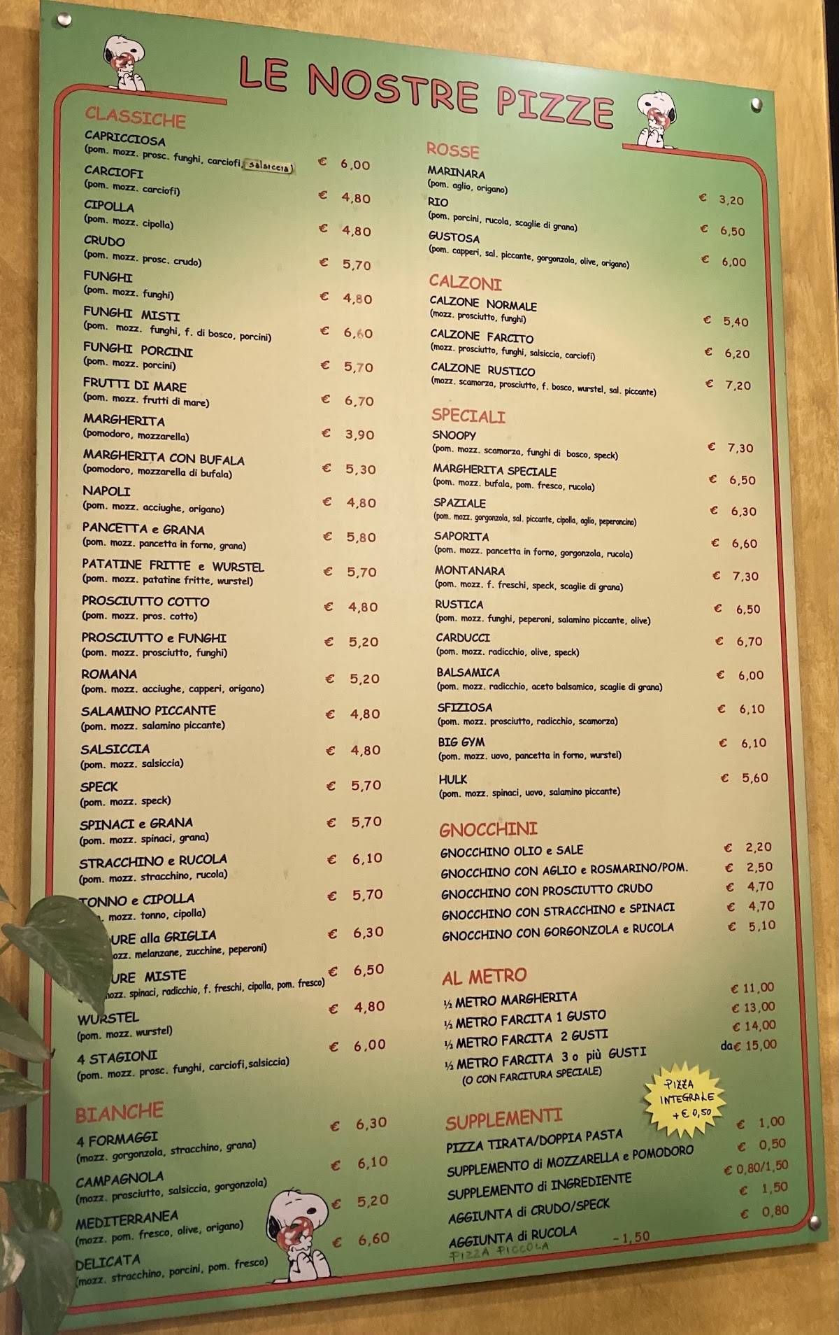 Menu di Snoopy 