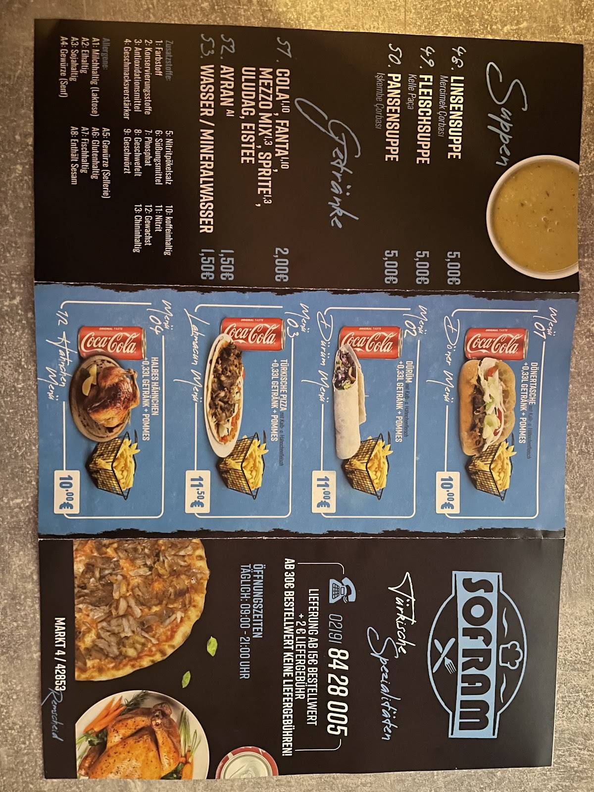 Menu de Sofram