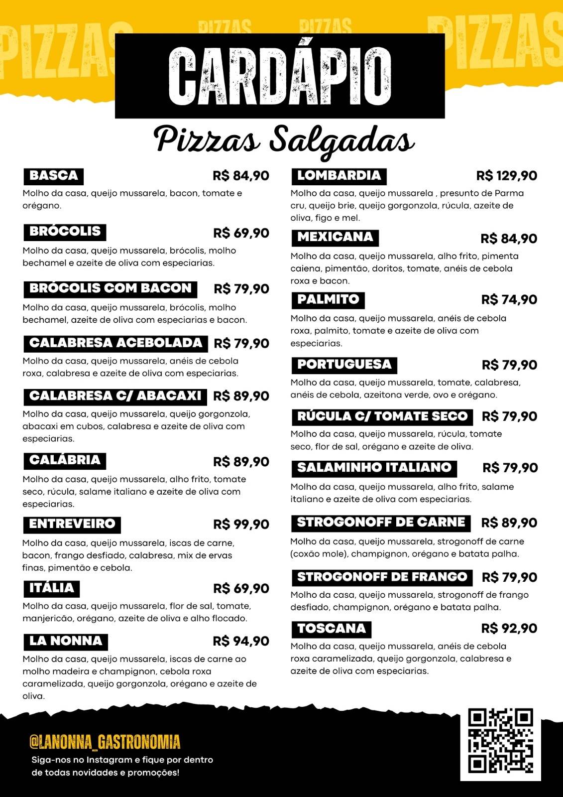 La nonna Gastronomia cardápio