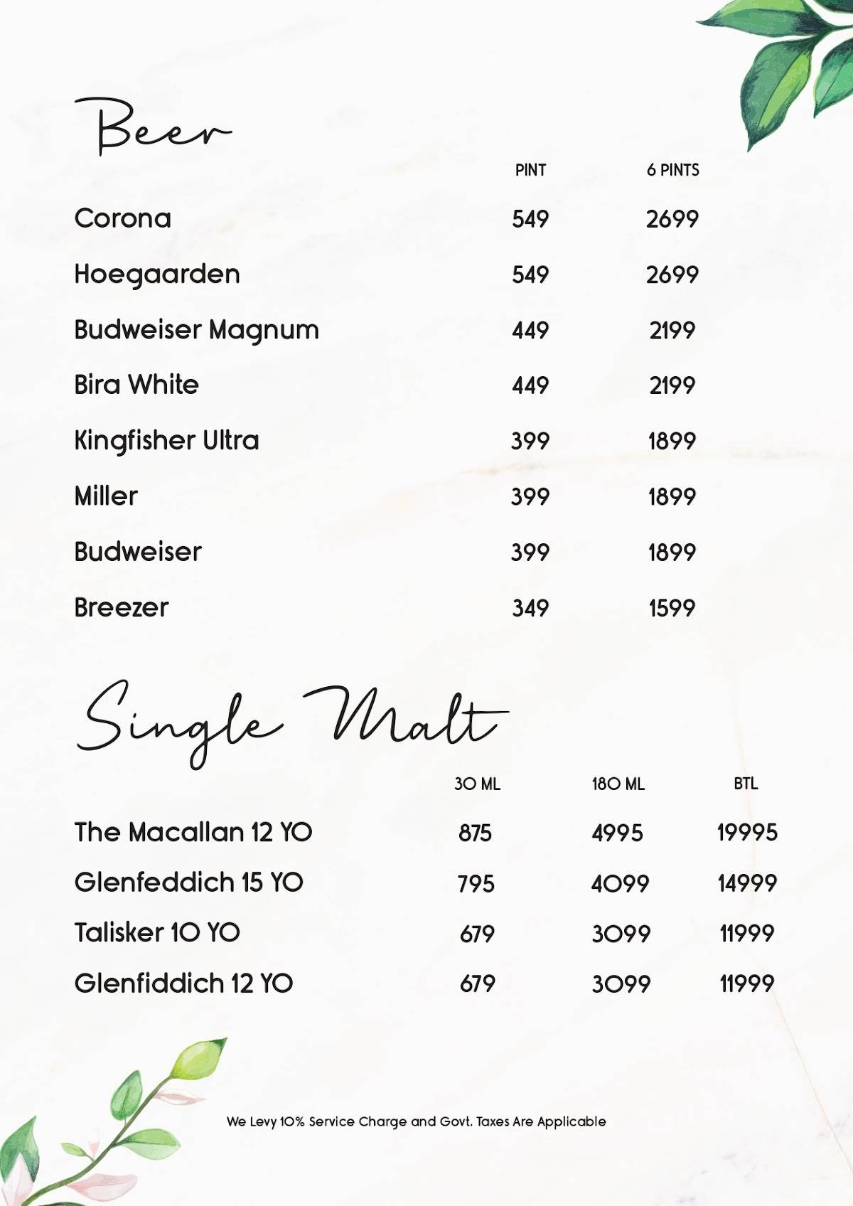 Somewhere Delhi menu