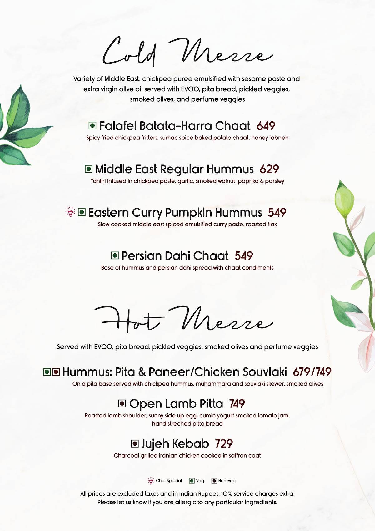 Somewhere Delhi menu