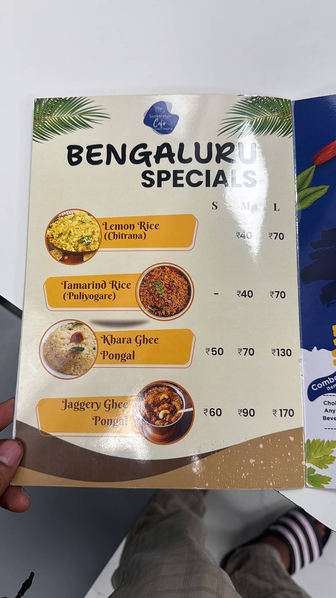 Sookshmas Cafe menu