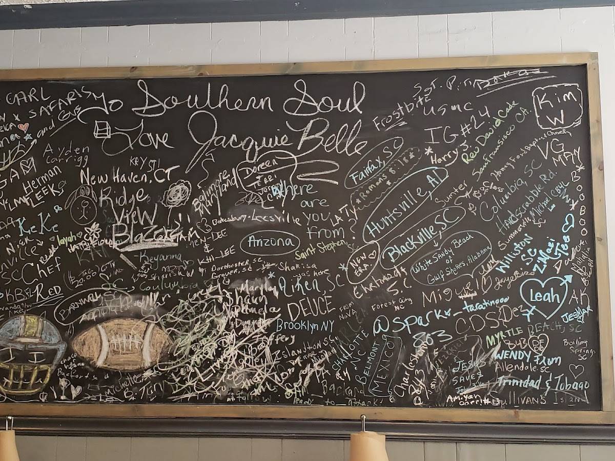 Menu at Southern Soul restaurant, Denmark, 910 Hagood Ave