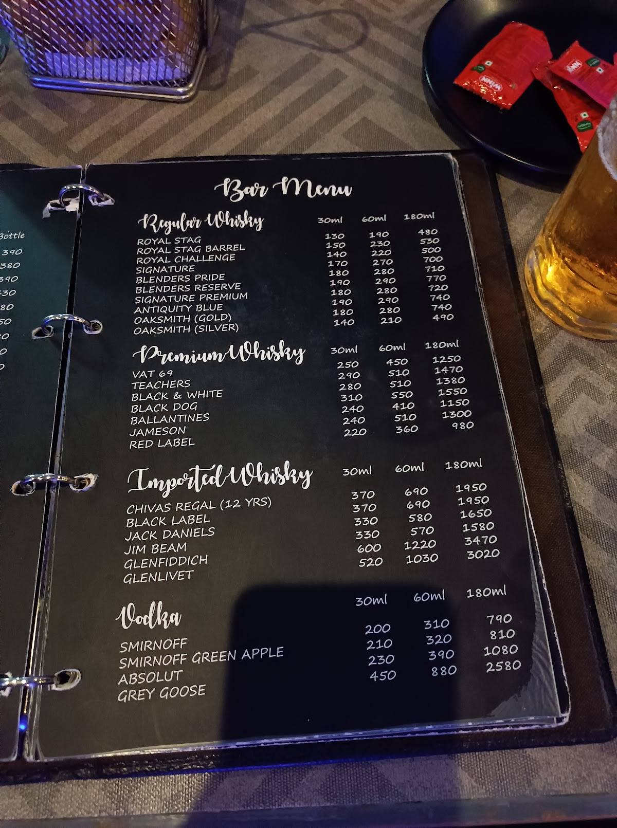 Spice 57 menu