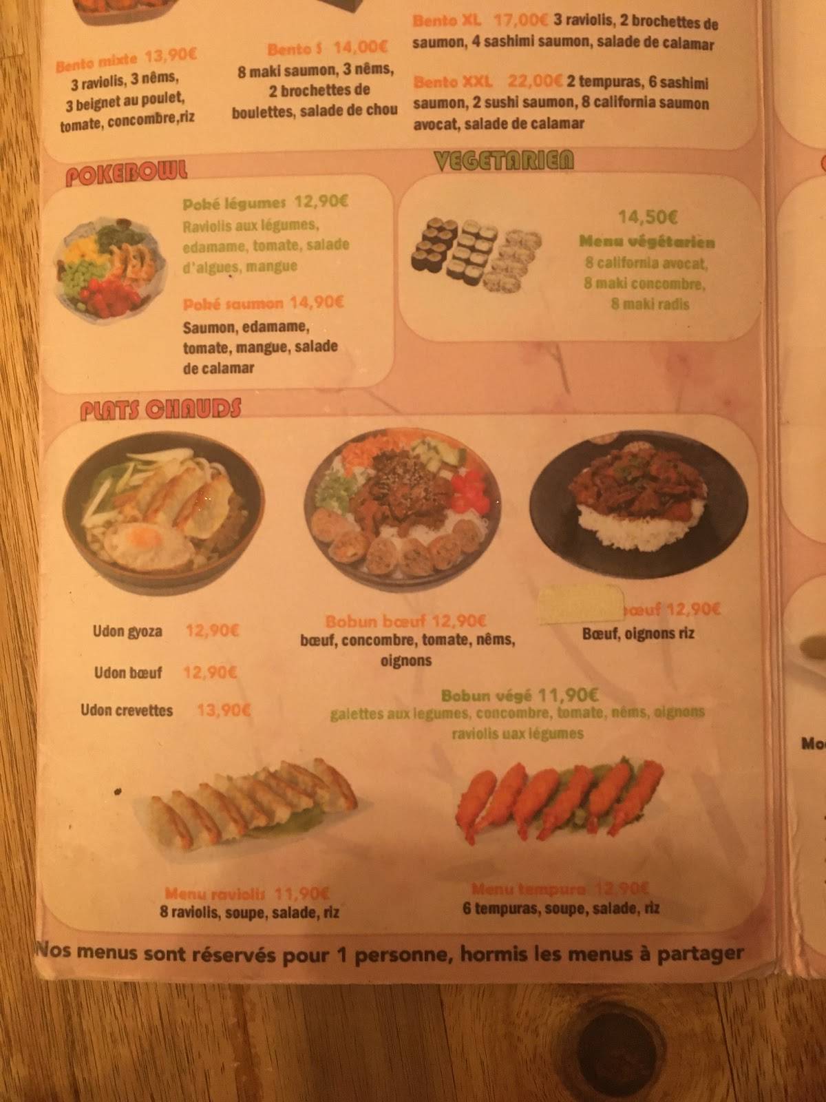 Menu de Spring Sushi