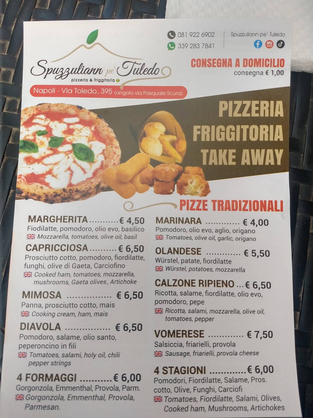 Menu di Spuzzuliann pé Tuledo 