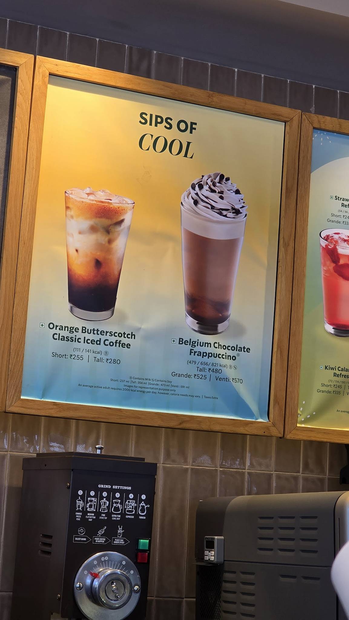 Starbucks menu
