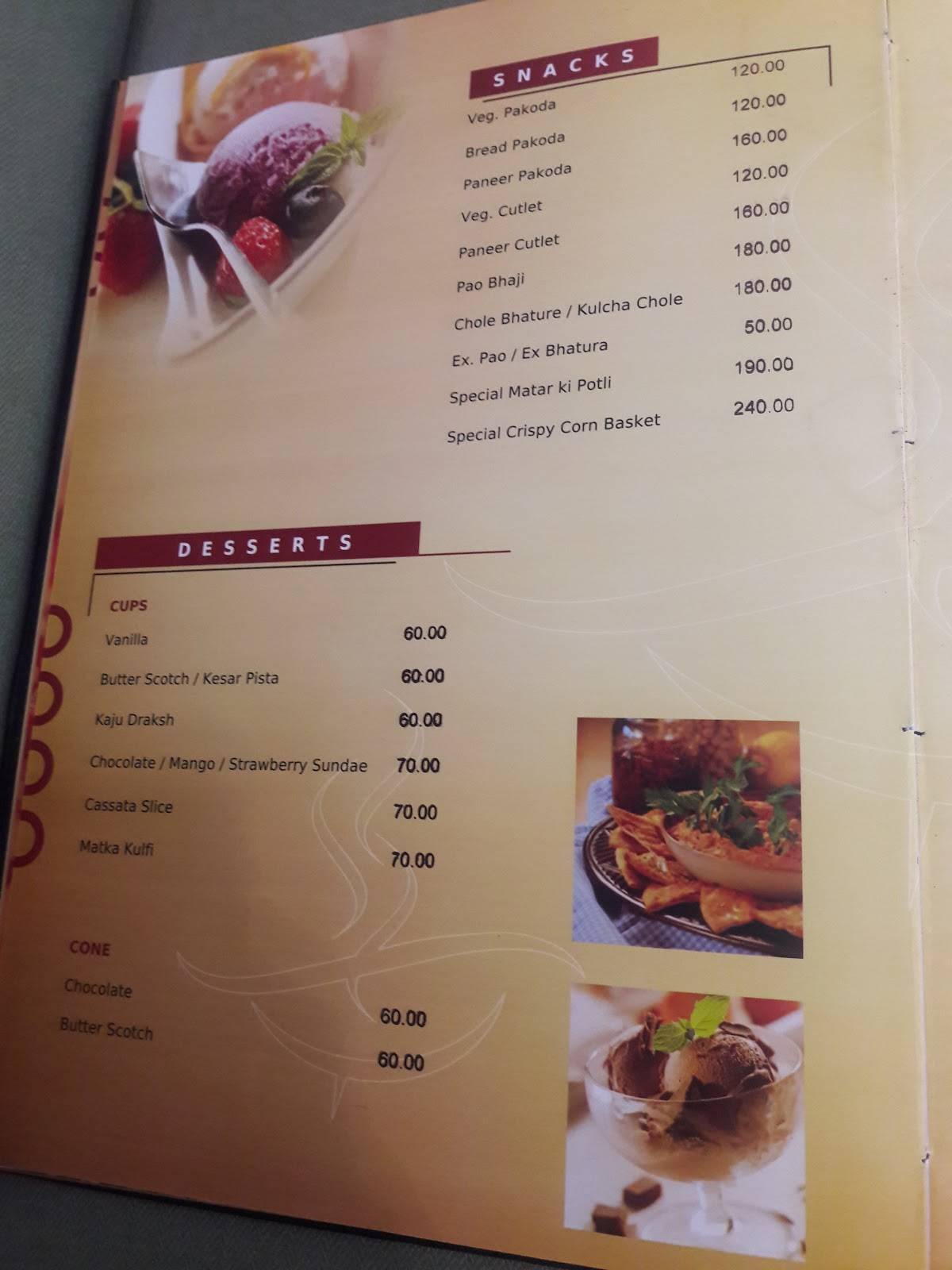 Status Restaurant menu