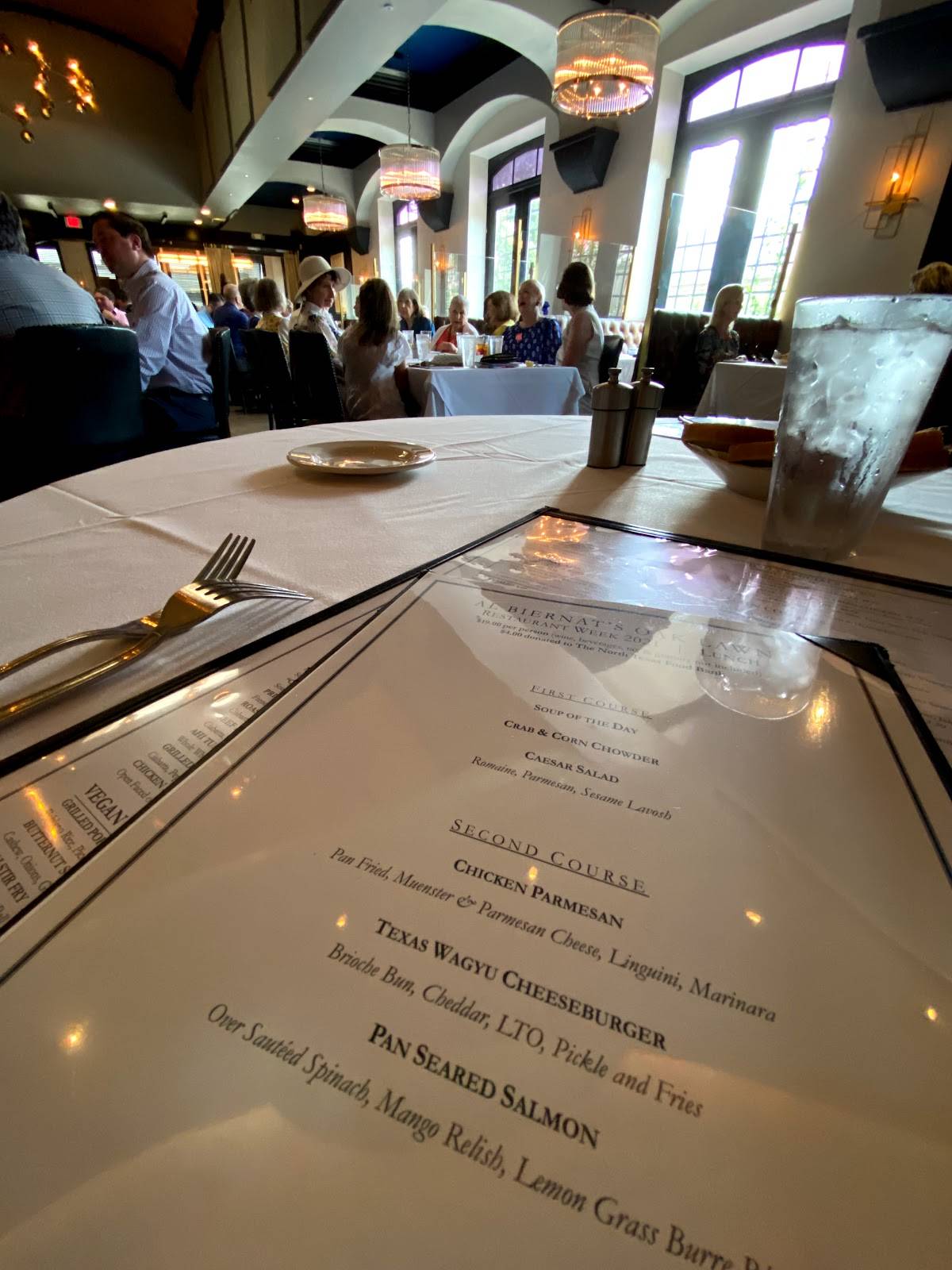 Menu at Al Biernat's steakhouse, Dallas