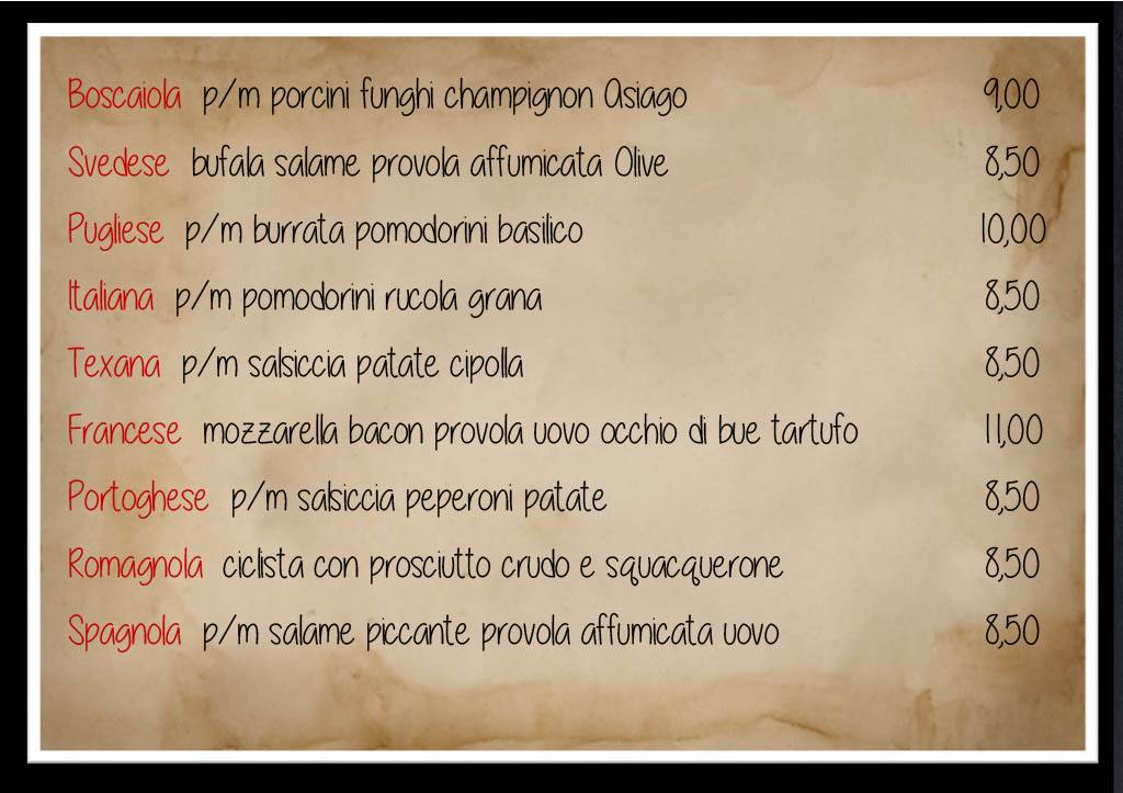 Menu di Toro Loco 