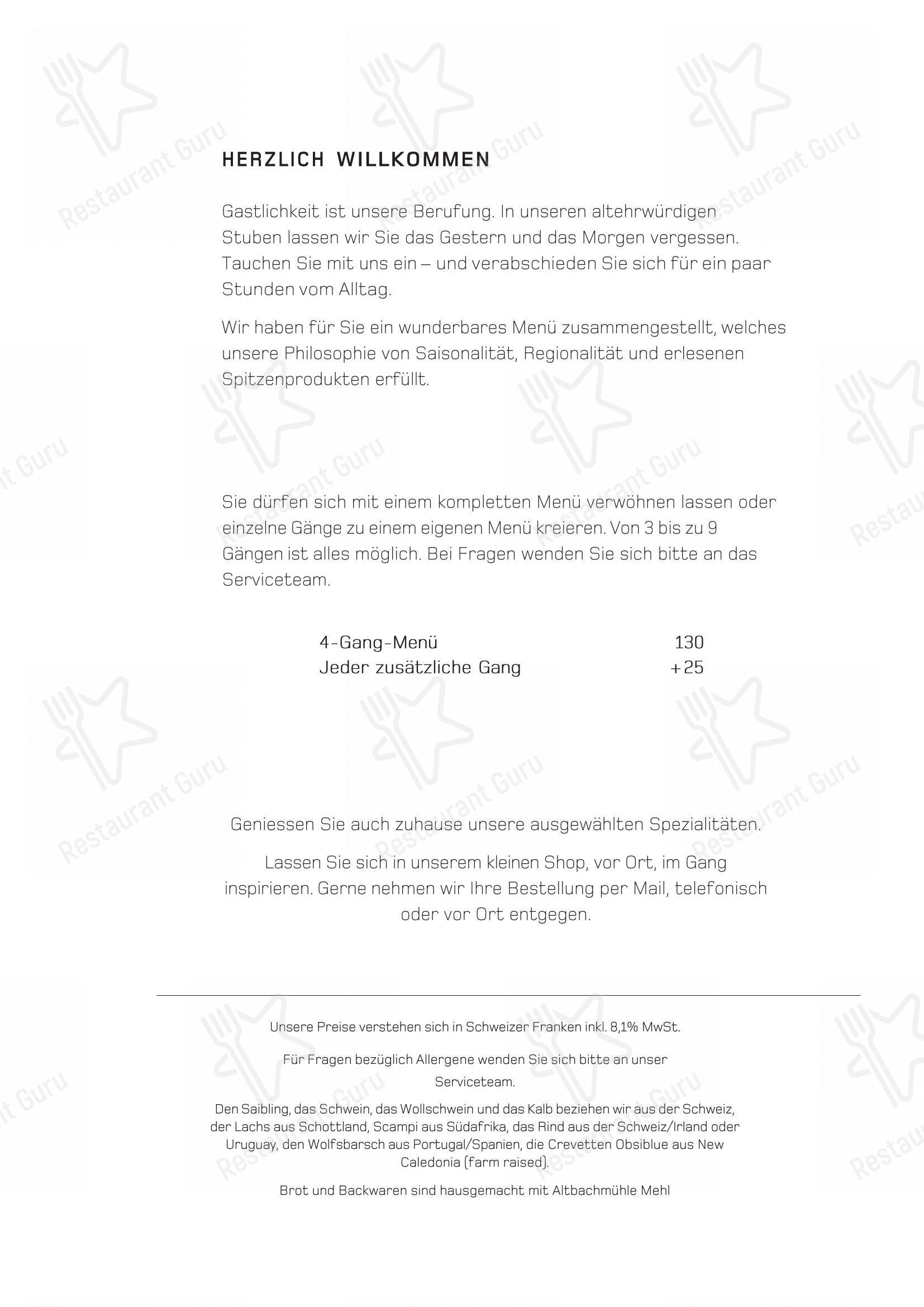 Stiva Veglia in Schnaus - Menu bar