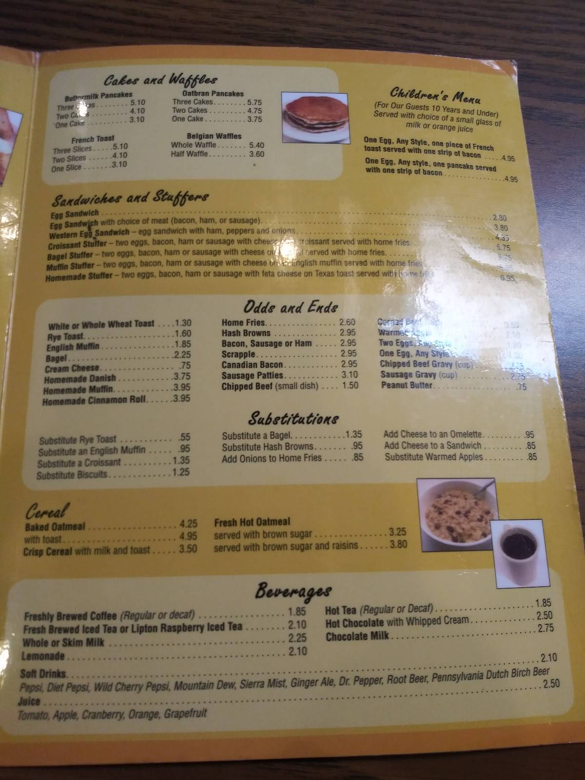 Menu at Stonybrook Family Restaurant, Yorklyn