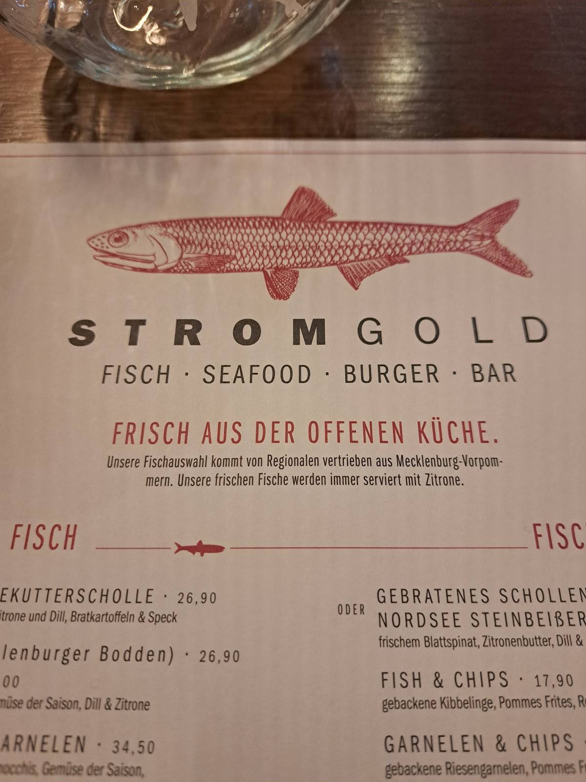 Menu de Stromgold Das Fischrestaurant Warnemünde