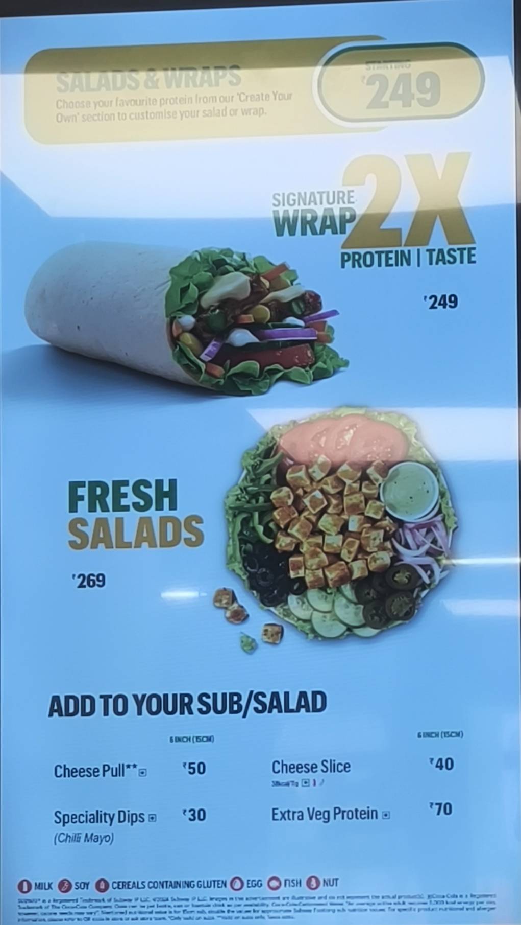 Subway Niwan Bazar menu