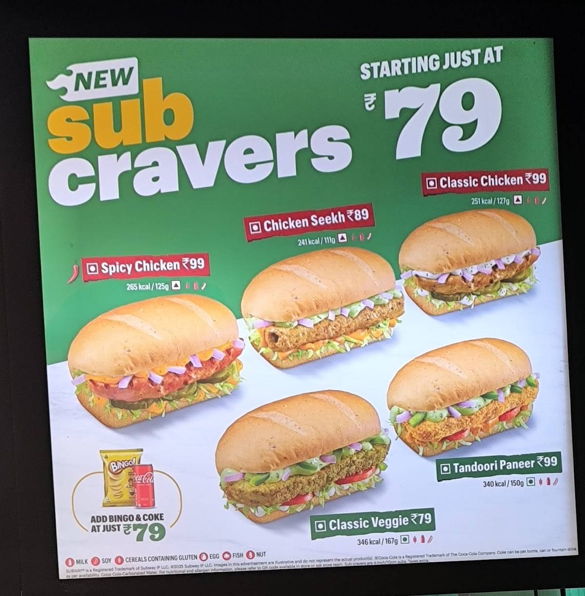 Subway Omaxe Mall menu
