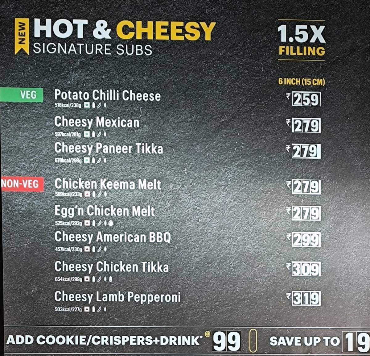 Subway Omaxe Mall menu