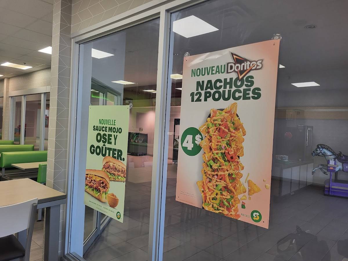 Menu de Subway