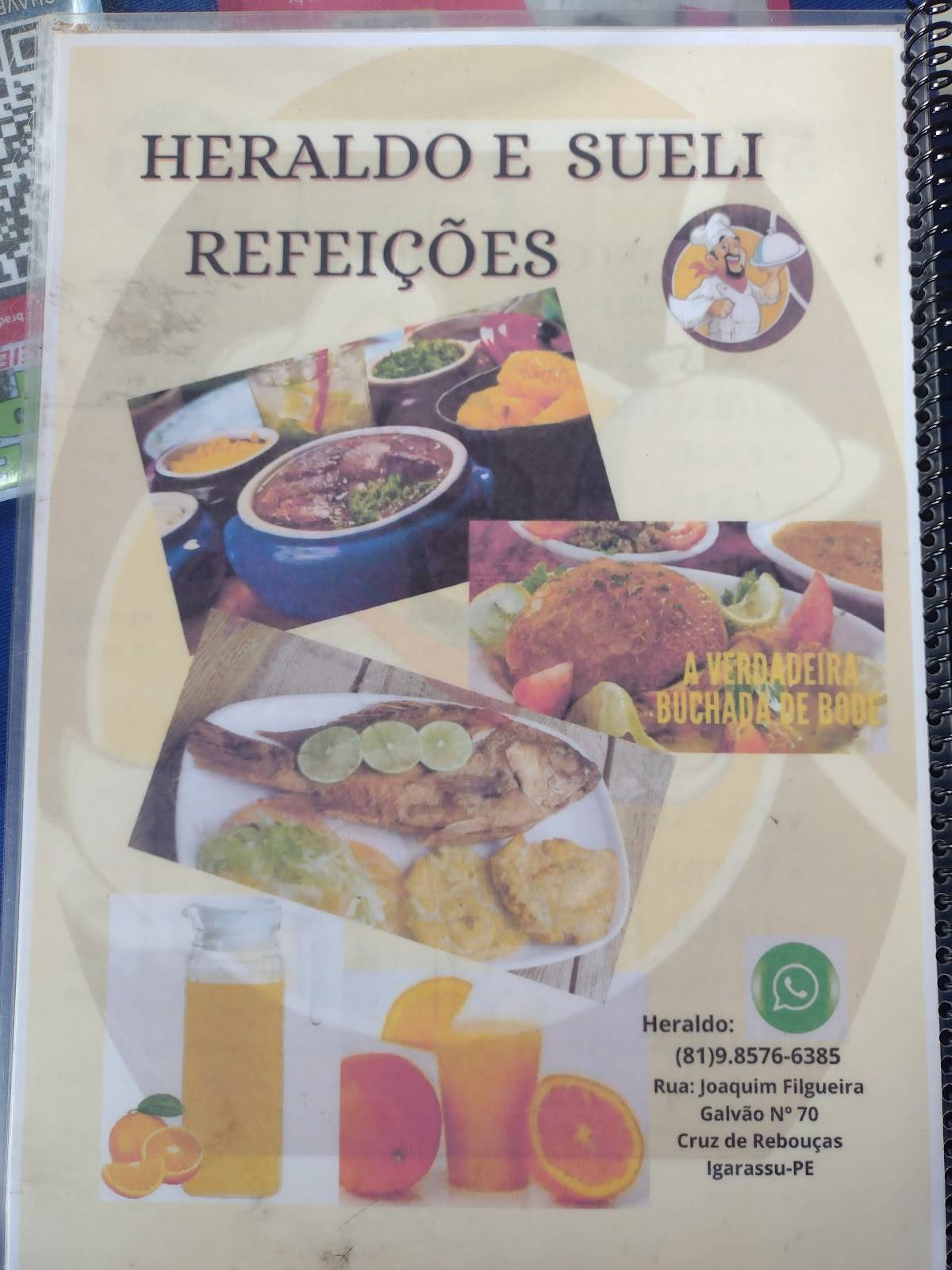 Sueli e Heraldo Refeições cardápio