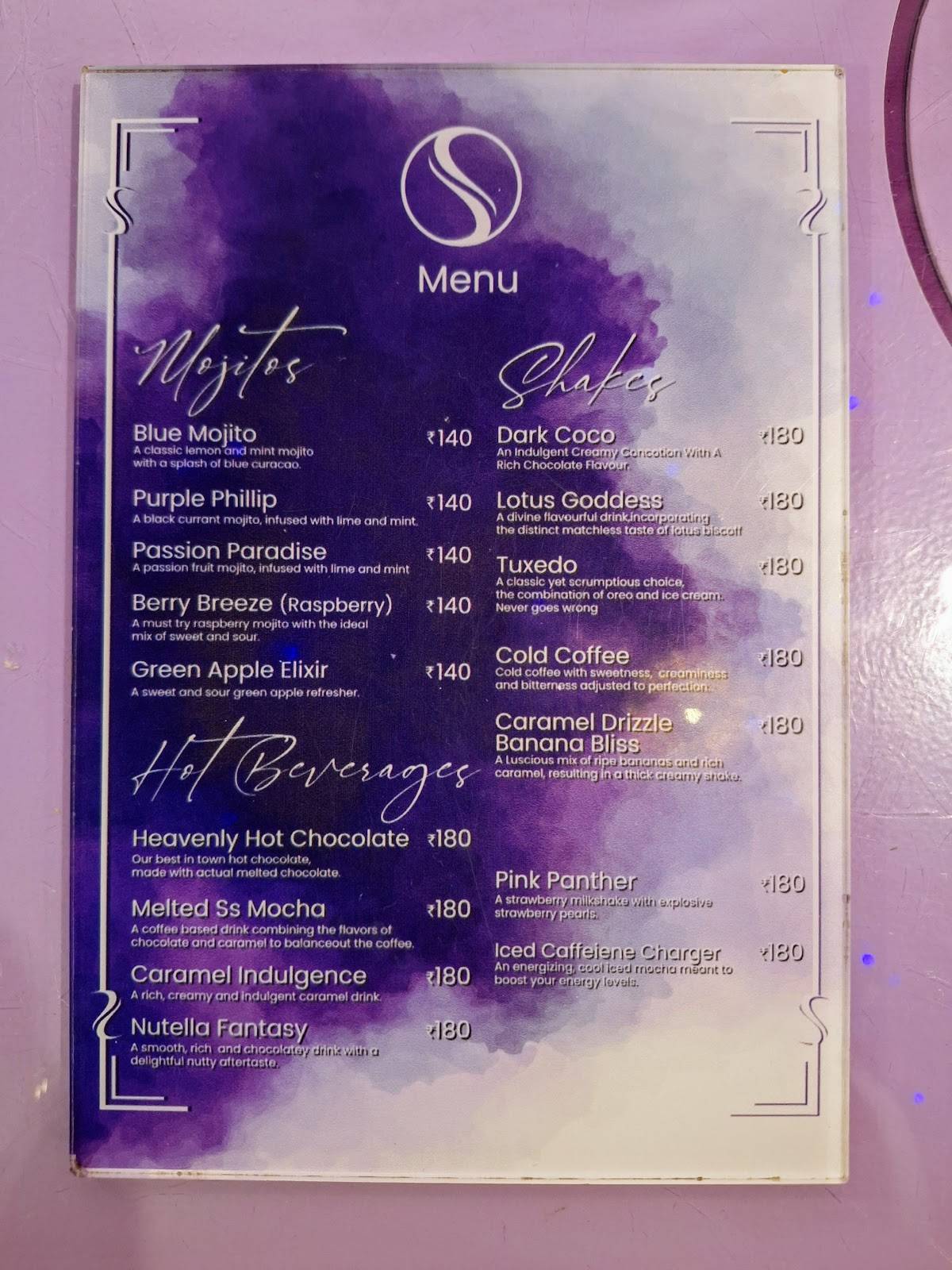Sugar Sisters menu