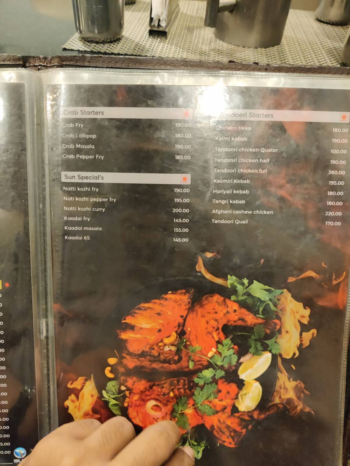 Sun Empire Restaurant menu