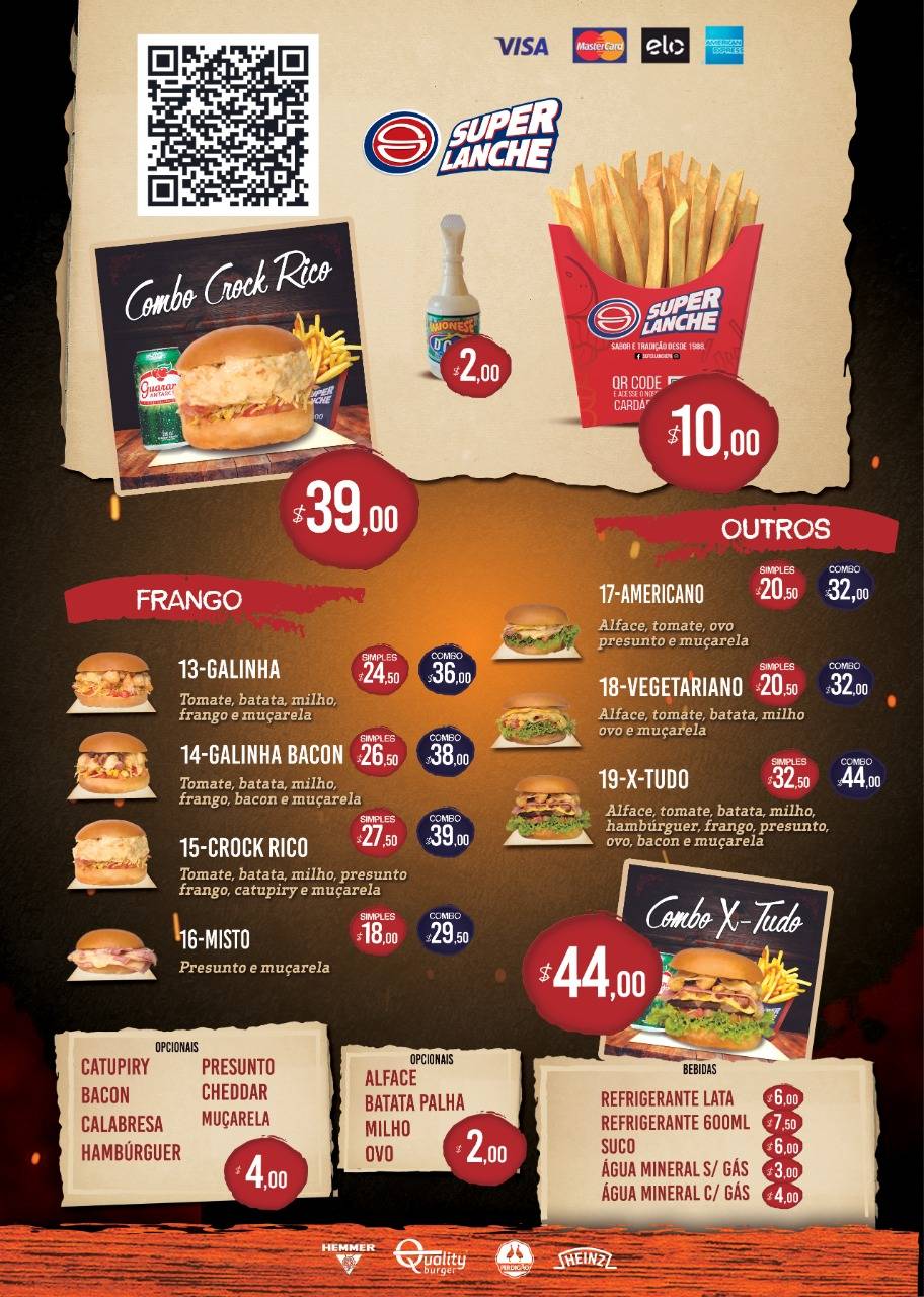 Super Lanche PA cardápio