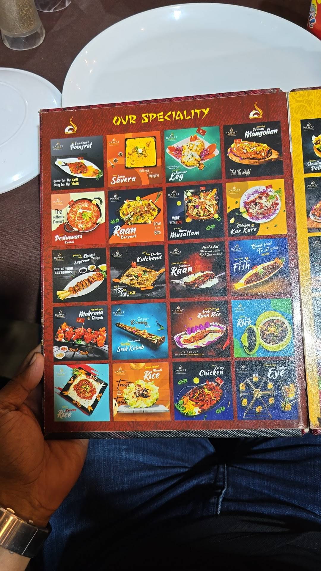 Dawat Restaurant menu