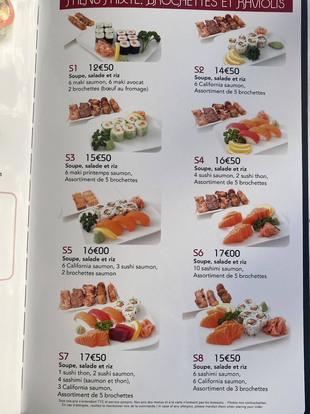 Menu de Sushi Maydo