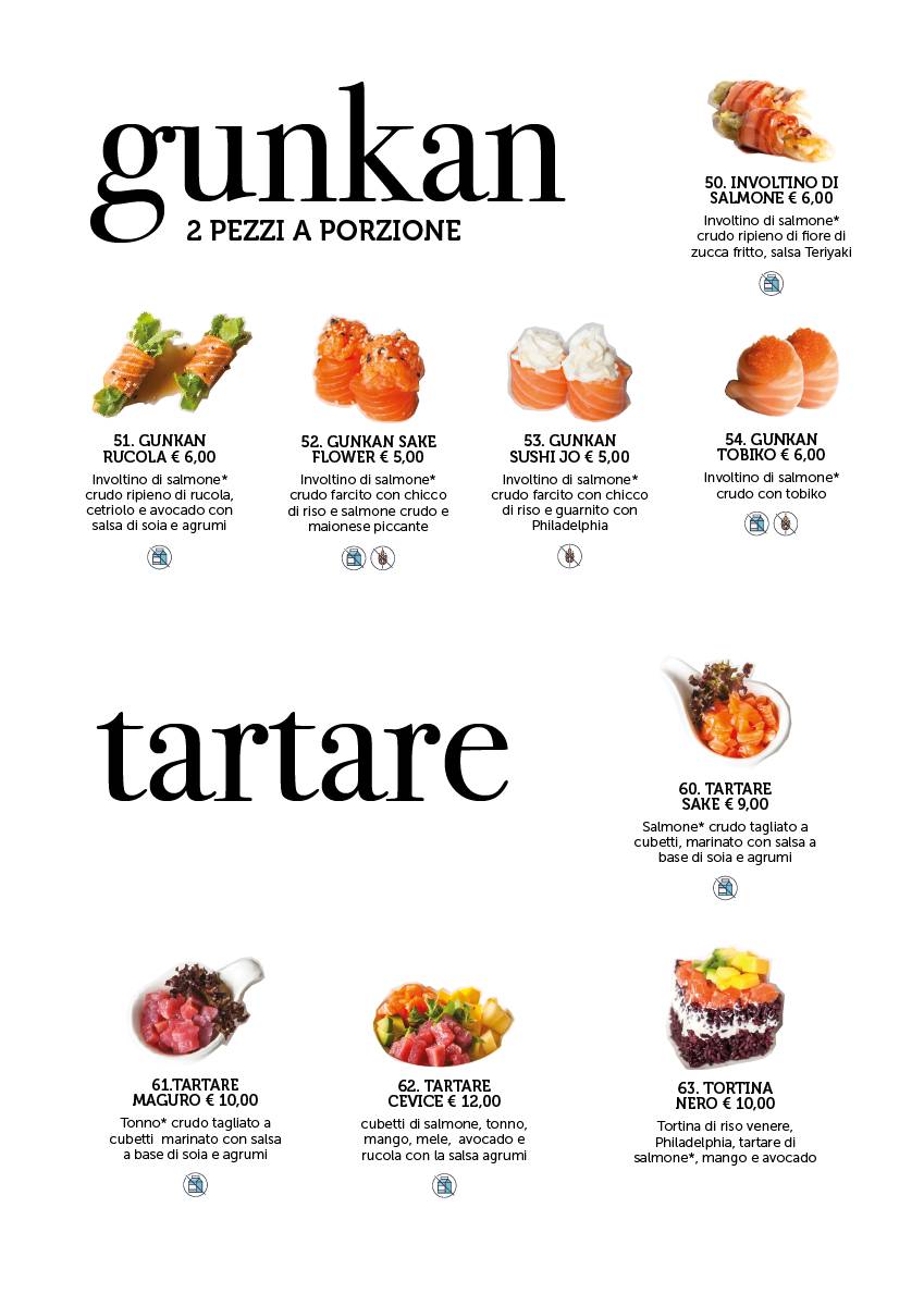 Menu di sole sushi fusion 