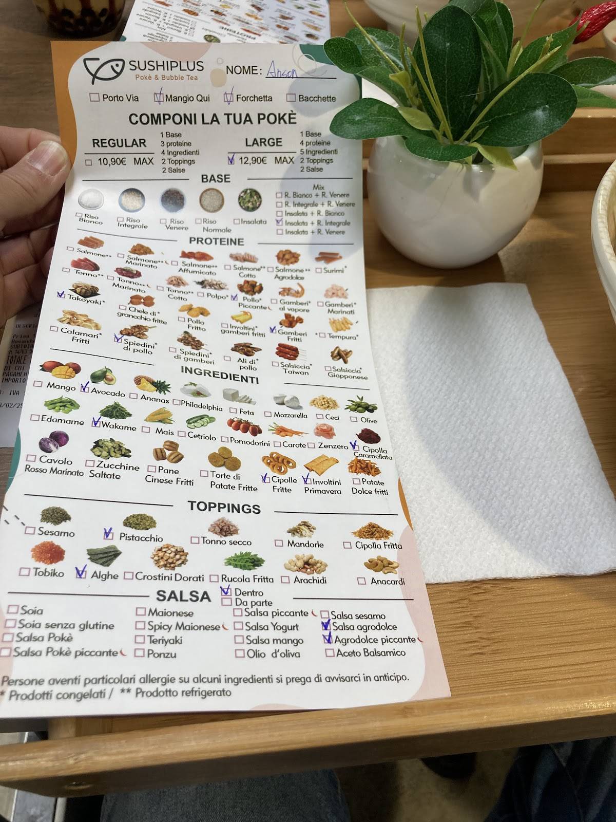 Menu di Sushi Plus 