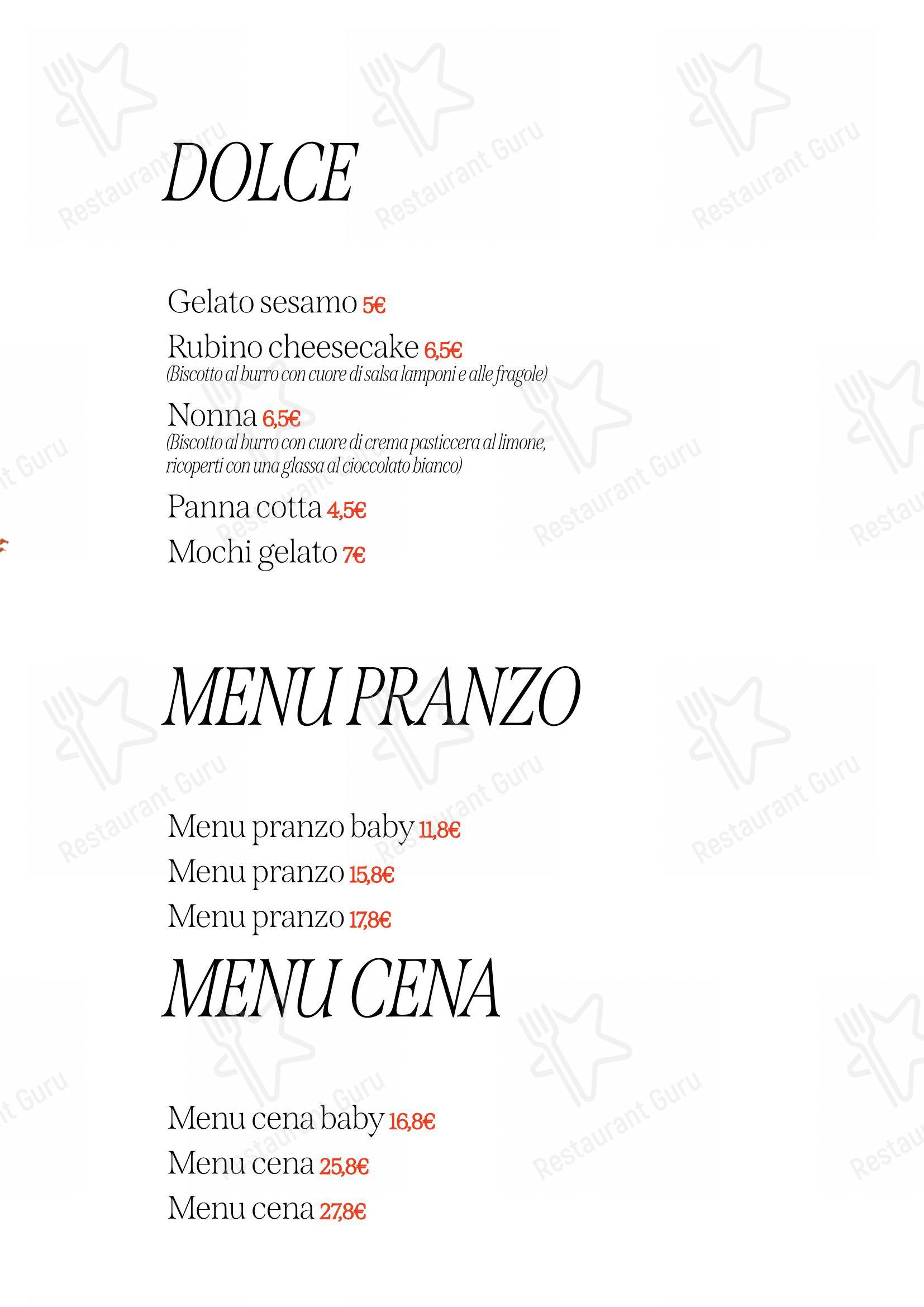 Menu per Sushi Tao Restaurant ristorante