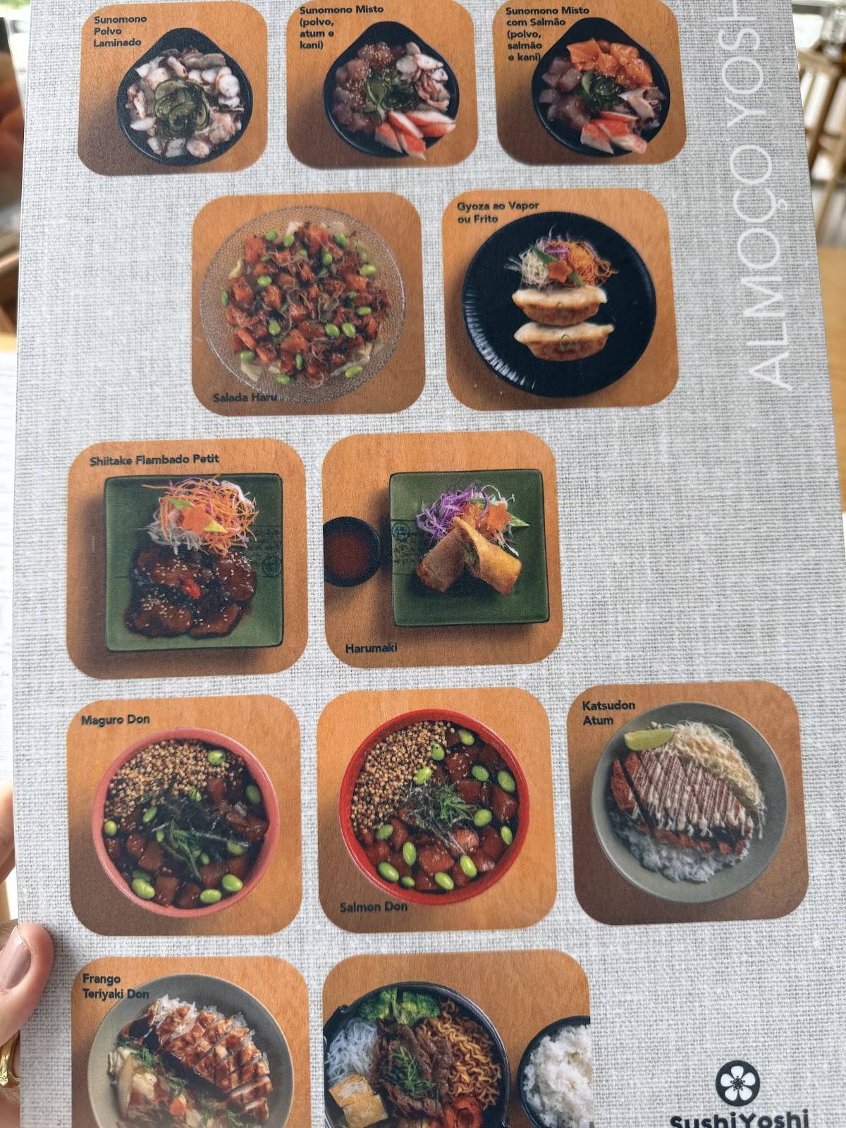 Sushi Yoshi (Parque Gourmet Shopping Recife) cardápio