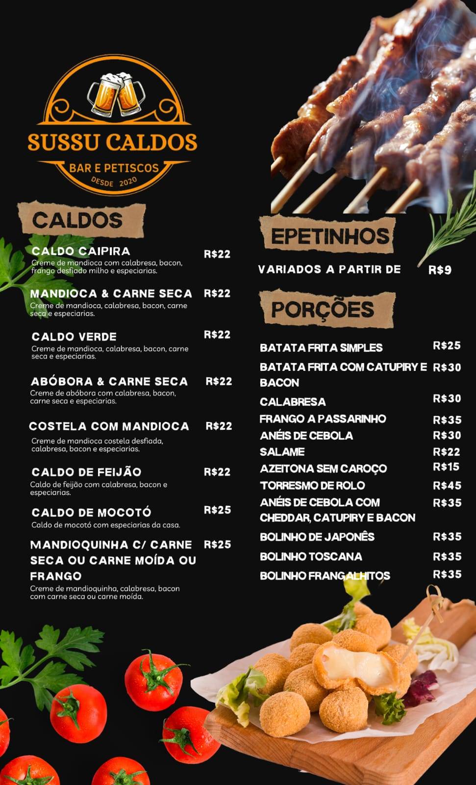 Sussu Caldos & Cia cardápio