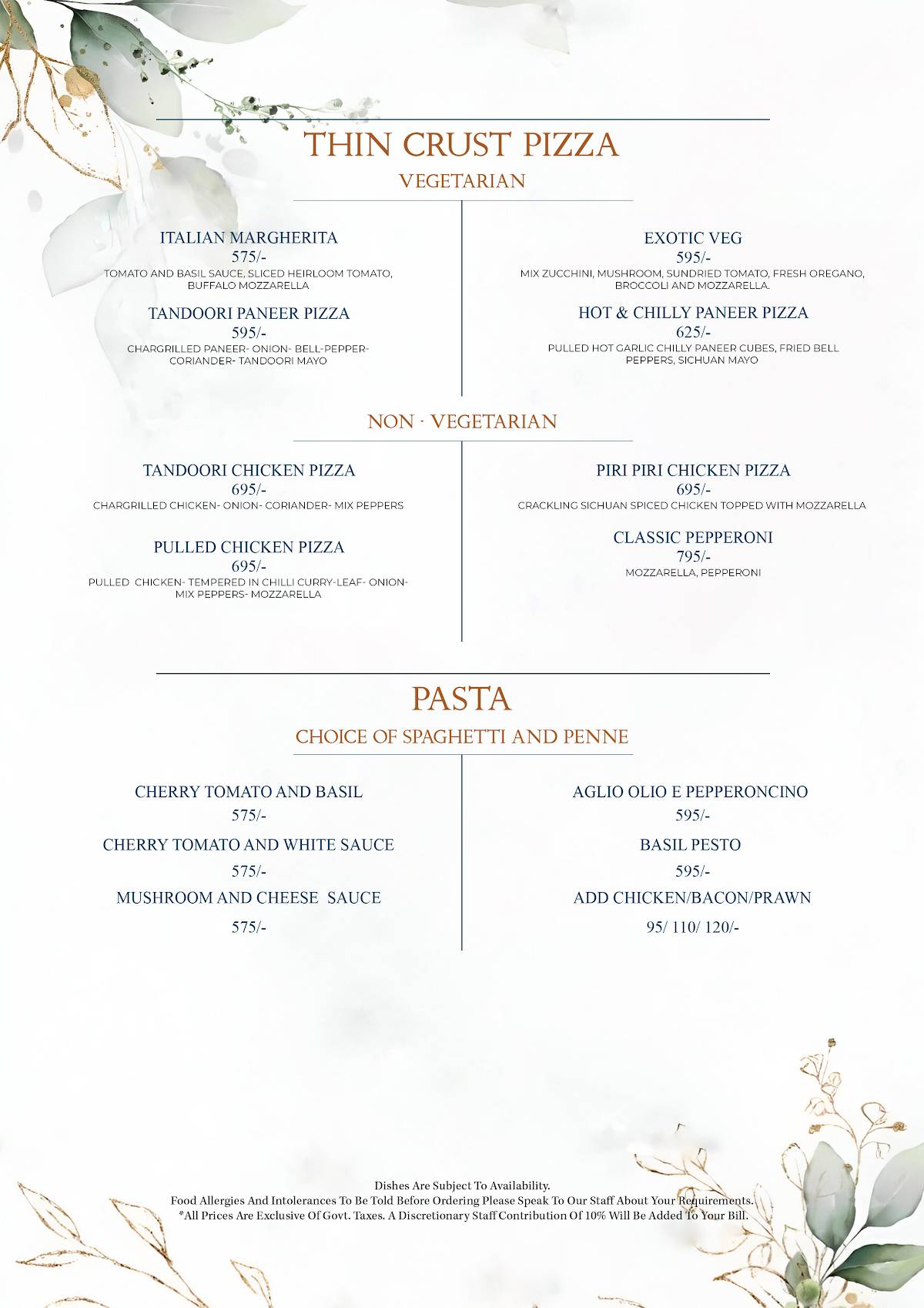 Sutra Gastropub menu