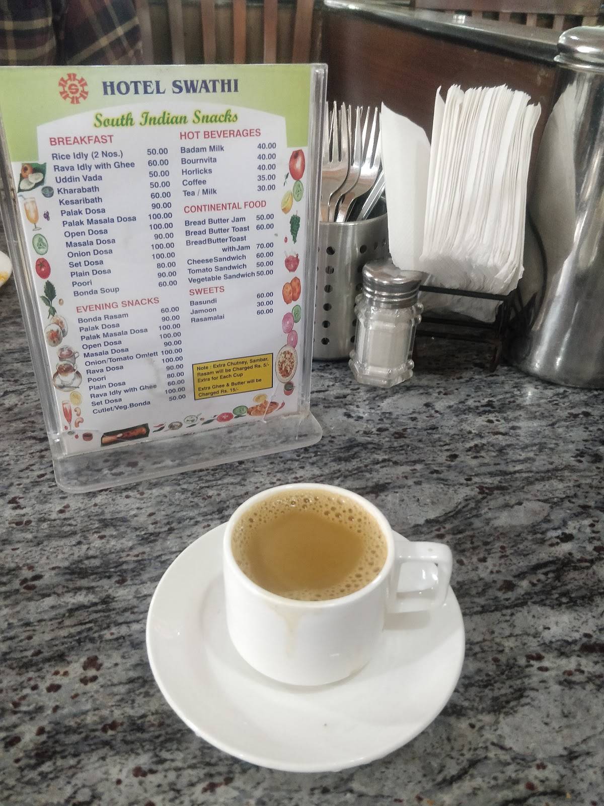 Swaathi Restaurant Hubli menu