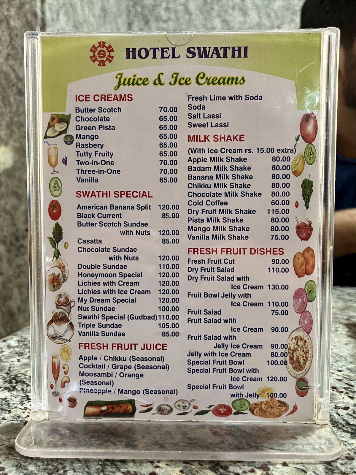 Swaathi Restaurant Hubli menu