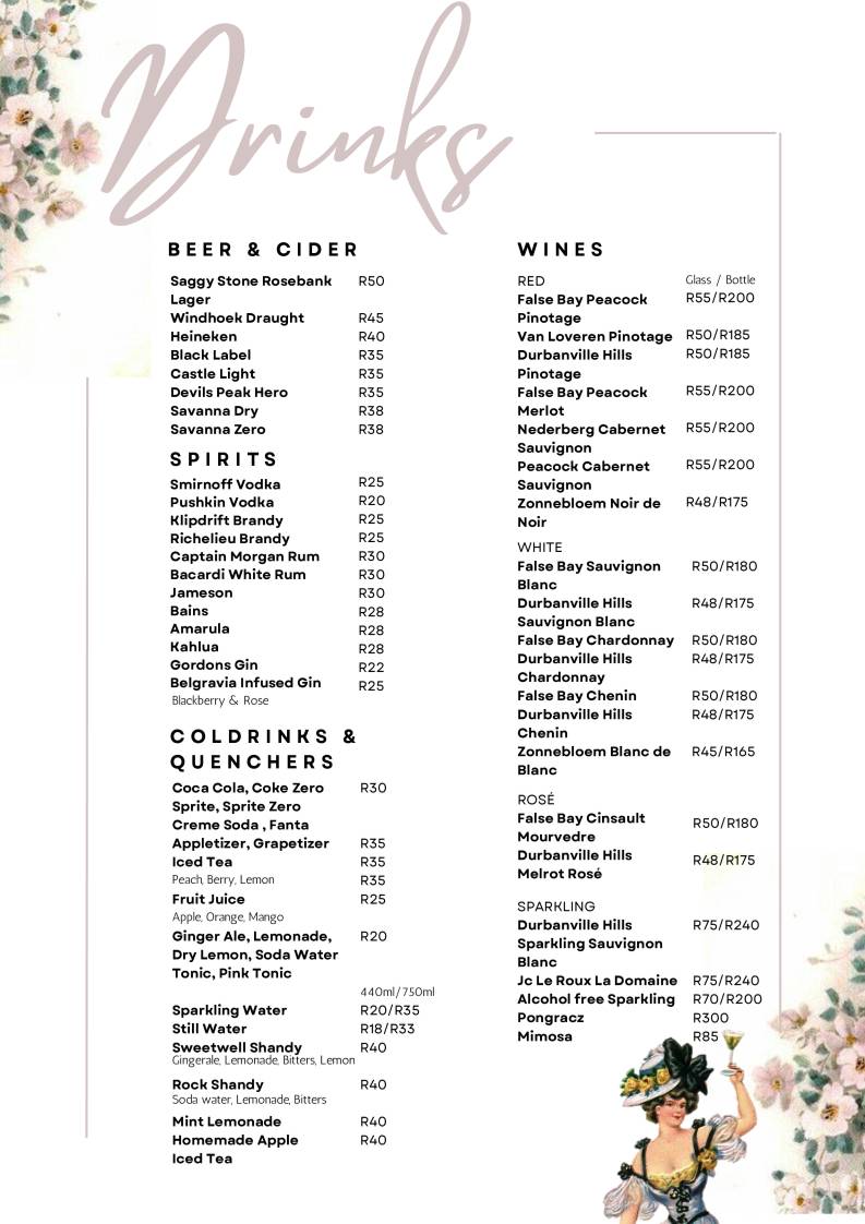 Menu de Sweetwell Restaurant & Destination
